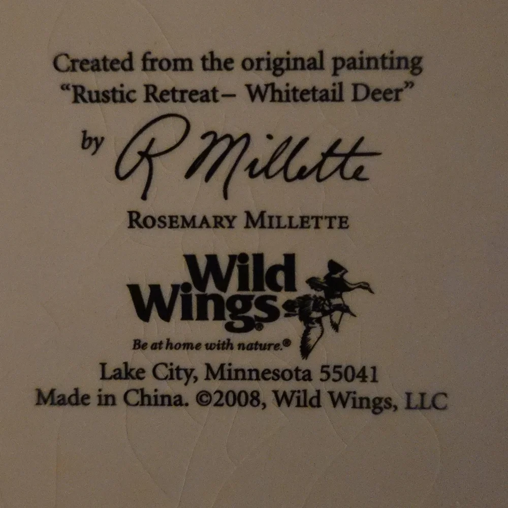 Wild Wings Rustic Retreat-Whitetail Deer Tray Original By Rosemary Millett 15”